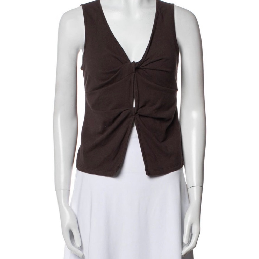 Reformation Tefi Knit Top in Mole - Picture 2 of 3